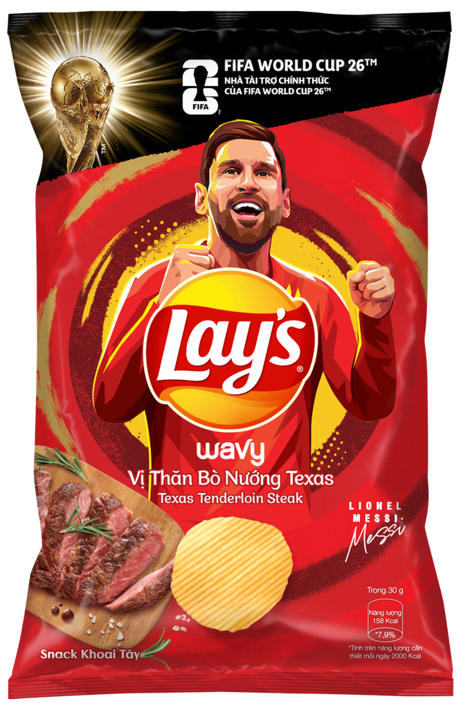 [QUÀ TẶNG KHÔNG BÁN] Combo 2 Lay's Wavy Vị Thăn Bò Nướng Texas 90g