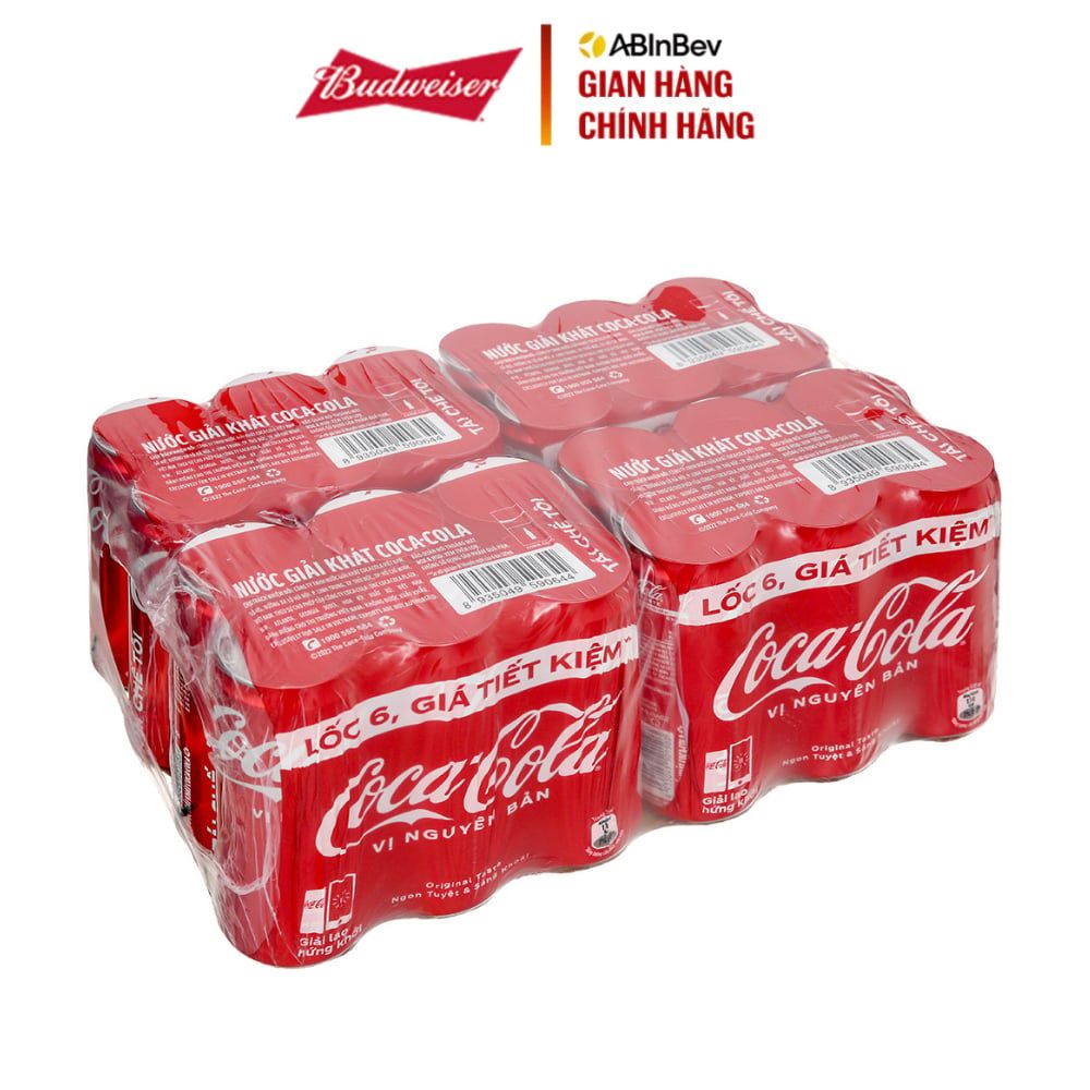 [Grocery Gift] Nước ngọt Coca lốc 6 lon 320ml