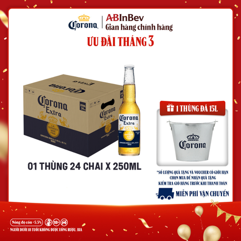 Bia Corona Extra Thùng 24 Chai 250ml Chính Hãng