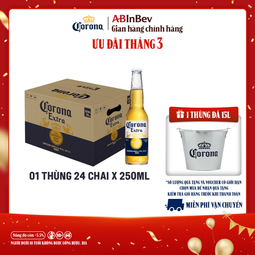 Bia Corona Extra Thùng 24 Chai 250ml Chính Hãng