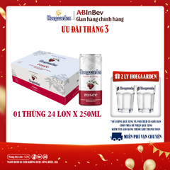 Bia Hoegaarden Rosée Thùng 24 Lon 250ml Chính Hãng