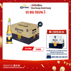 Combo 6 Thùng Bia Corona-Extra nhập khẩu thùng 24 chai (250ml/chai)