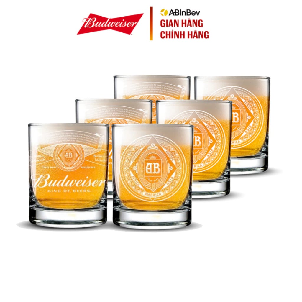 [QUÀ TẶNG KHÔNG BÁN] Combo 6 ly Budweiser 325ml