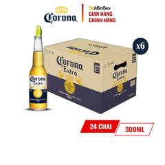 Combo 6 Thùng Bia Corona Extra Nhập Khẩu Thùng 24 Chai (300ml/chai)