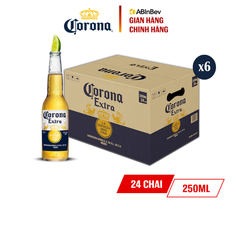 Combo 6 Thùng Bia Corona-Extra nhập khẩu thùng 24 chai (250ml/chai)