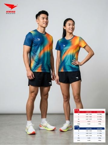 Bộ Quần Áo Chạy Bộ Nam Nữ Hiwing TK726-02 Chính Hãng — Thoáng Khí, Nhẹ Êm, Bứt Phá Tốc Độ