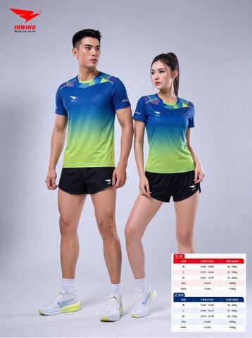 Bộ Quần Áo Chạy Bộ Nam Nữ Hiwing TK726-03 Chính Hãng — Thoáng Khí, Nhẹ Êm, Bứt Phá Tốc Độ