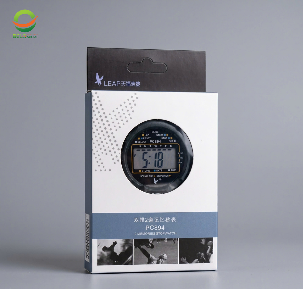Đồng Hồ Bấm Giờ Thể Thao 2 Laps LEAP PC894 — Phiên Bản Mới Cải Tiến, Chính Xác Tuyệt Đối