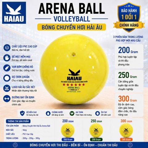 Quả Bóng Chuyền Hơi Hải Âu Arena Ball Màu Vàng