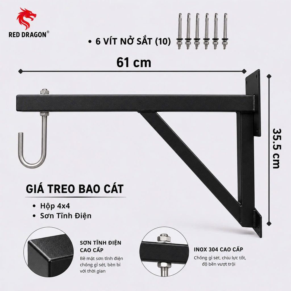 Giá Treo Bao Cát Gắn Tường Red Dragon