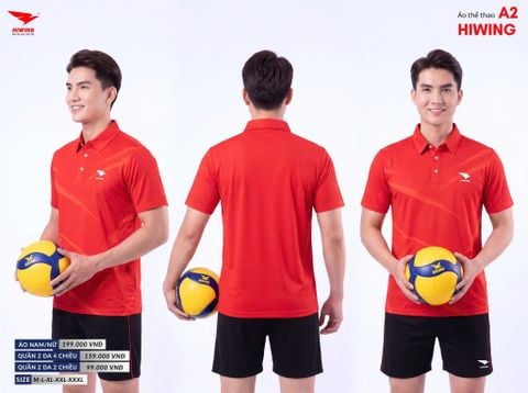 Áo Cầu Lông , Pickleball Hiwing A2 - Màu Đỏ