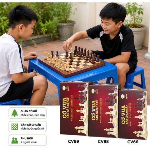 Bộ Cờ Vua Bàn Gỗ Cao Cấp CV