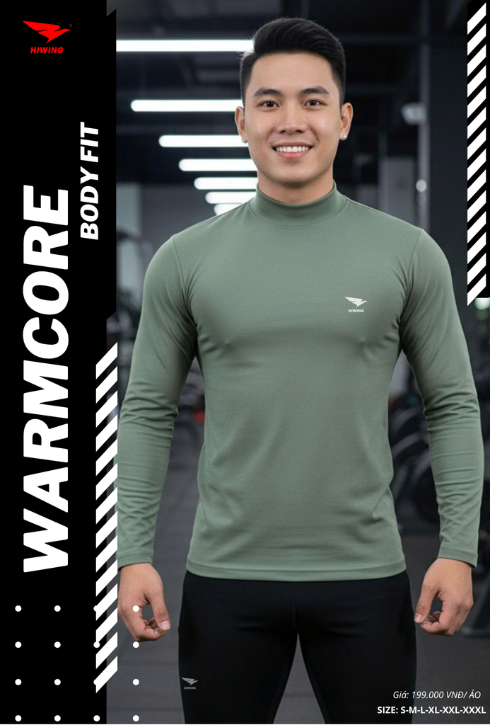 Áo Body Cao Cấp HIWING WARMCORE-1 Giữ Nhiệt, Co Giãn 4 Chiều, Chống Nhăn Màu Xanh Đen