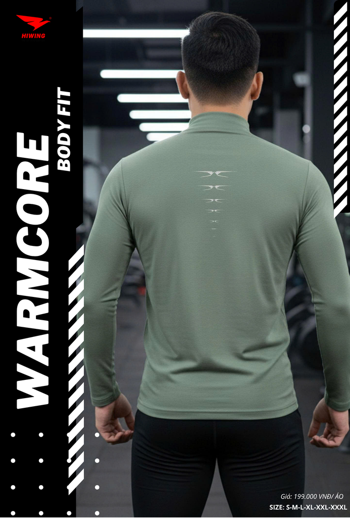 Áo Body Cao Cấp HIWING WARMCORE-1 Giữ Nhiệt, Co Giãn 4 Chiều, Chống Nhăn Màu Đen