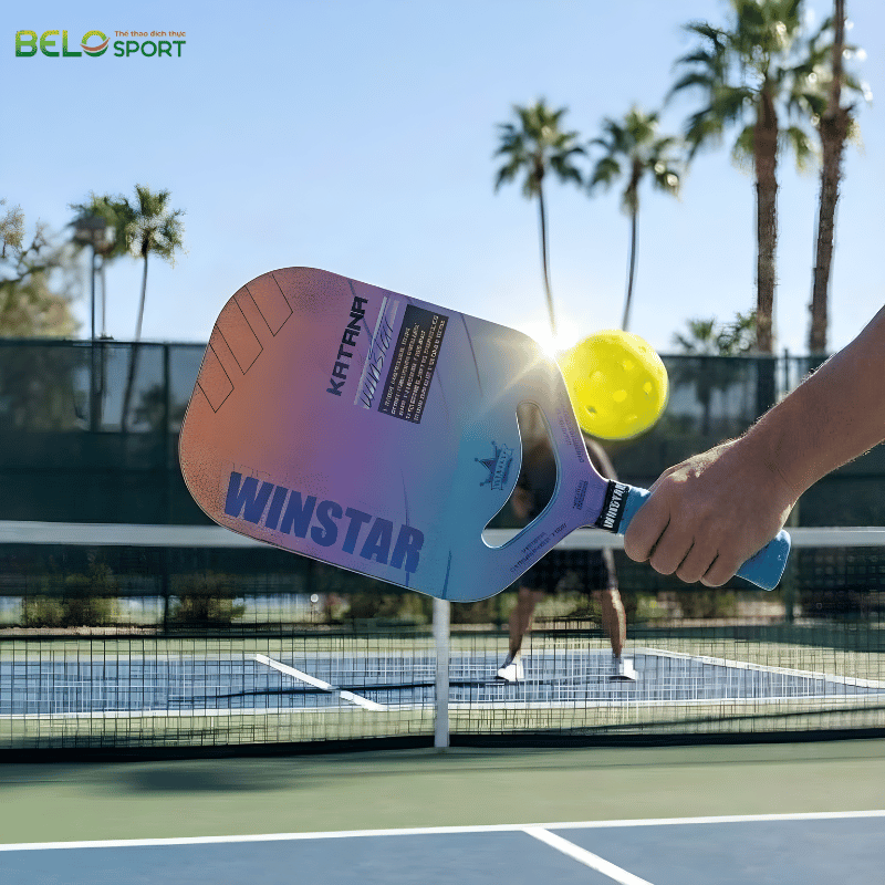 Vợt Pickleball Winstar Katana Carbon Fiber Grain - Màu Xanh Trắng