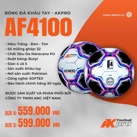 Bóng Đá Khâu Tay AKpro AF4100 — Bền Bỉ, Chuẩn Form, Êm Chân