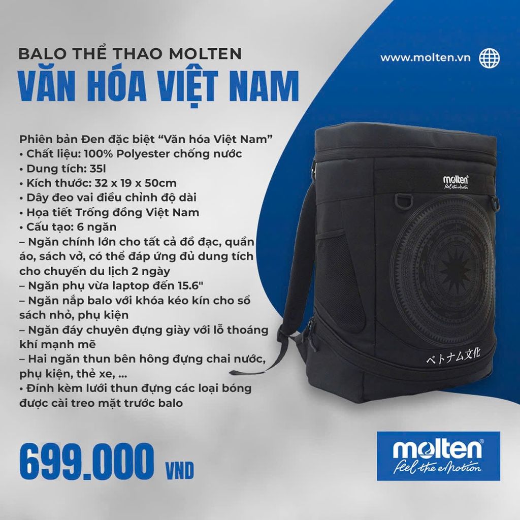 Balo Thể thao đa năng Molten “Văn hóa Việt Nam”