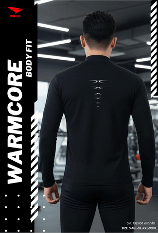 Áo Body Cao Cấp HIWING WARMCORE-1 Giữ Nhiệt, Co Giãn 4 Chiều, Chống Nhăn Màu Đen