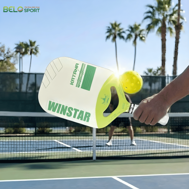 Vợt Pickleball Winstar Katana Carbon Fiber Grain - Màu Cam Xanh