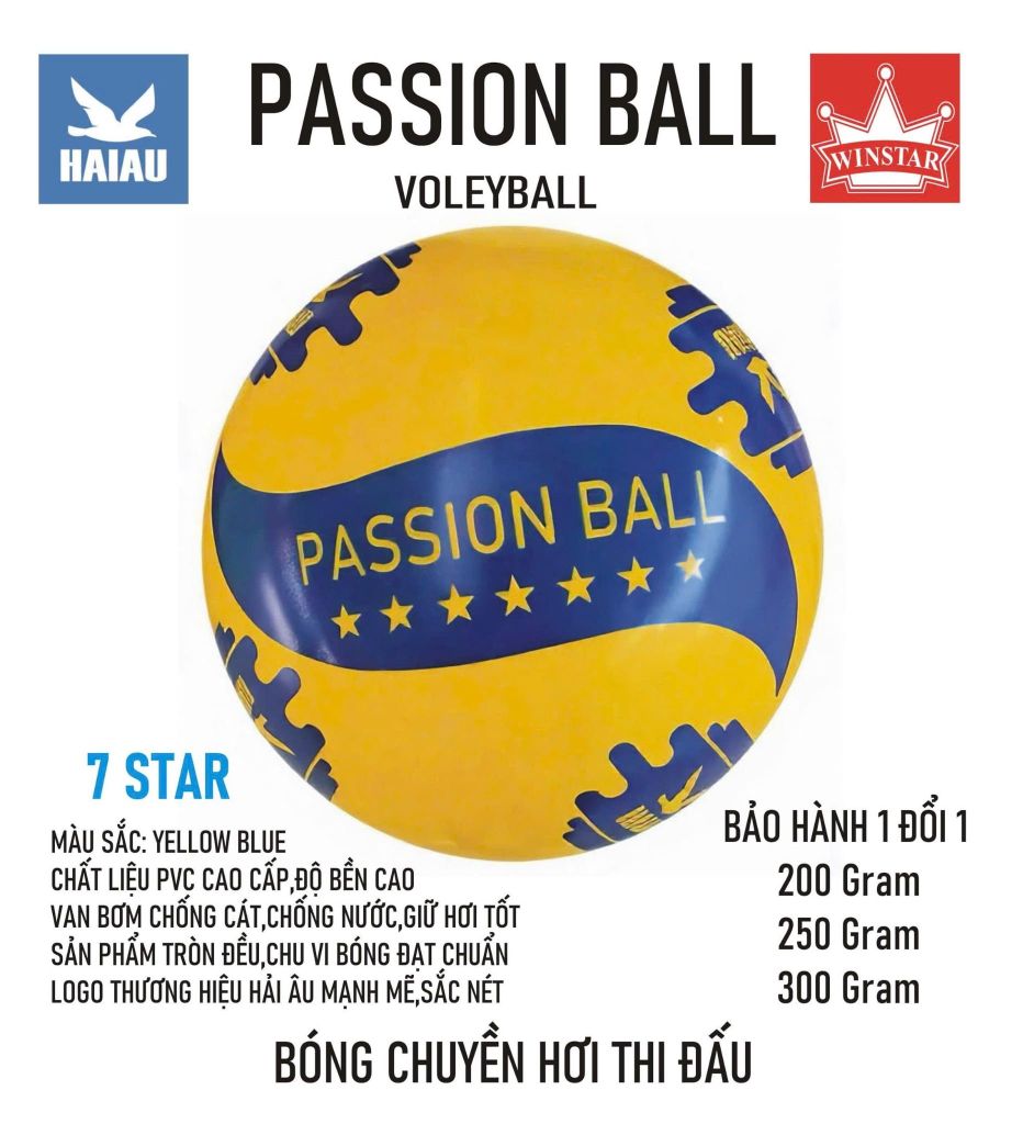 Bóng Chuyền Hơi Hải Âu Passion 200,250,300gram Chính Hãng