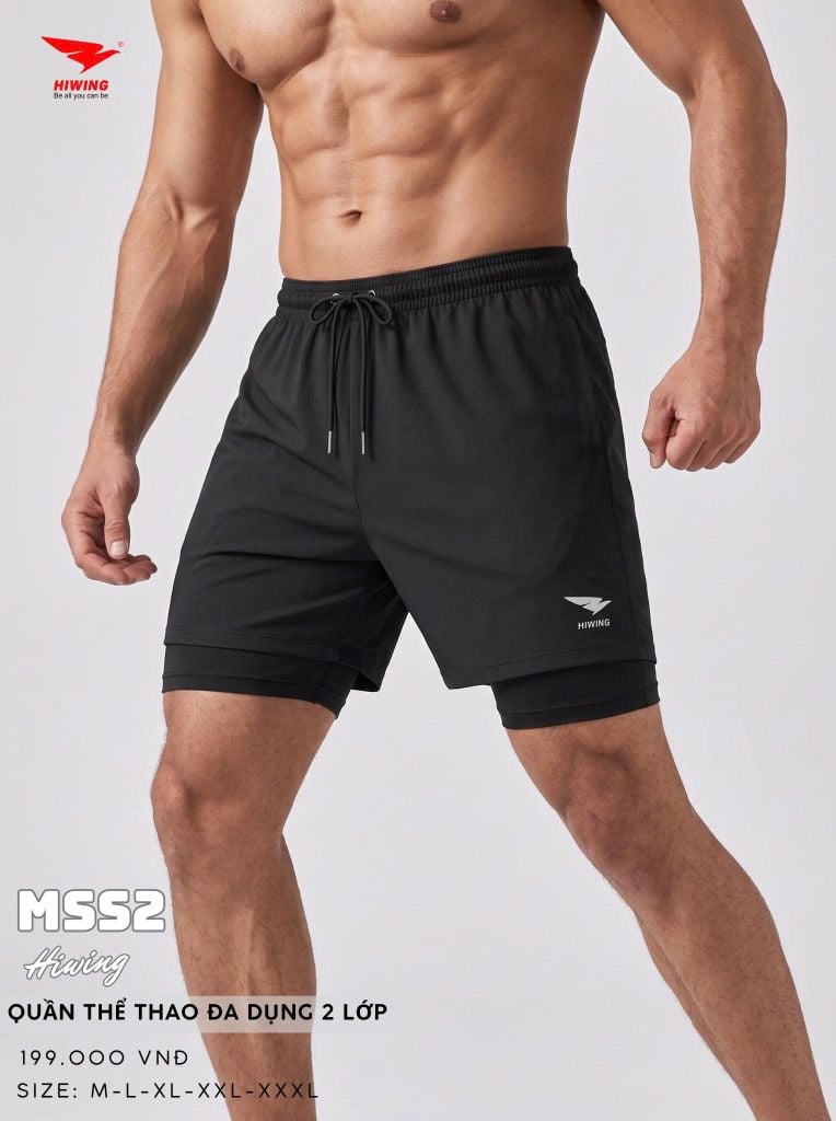 Quần thể thao nam đa dụng 2 lớp Hiwing MSS-2
