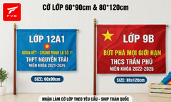 Cờ Lớp, Cờ Công Ty, Cờ Team Vải Lụa Cao Cấp — In Theo Yêu Cầu Thiết Kế Miễn Phí