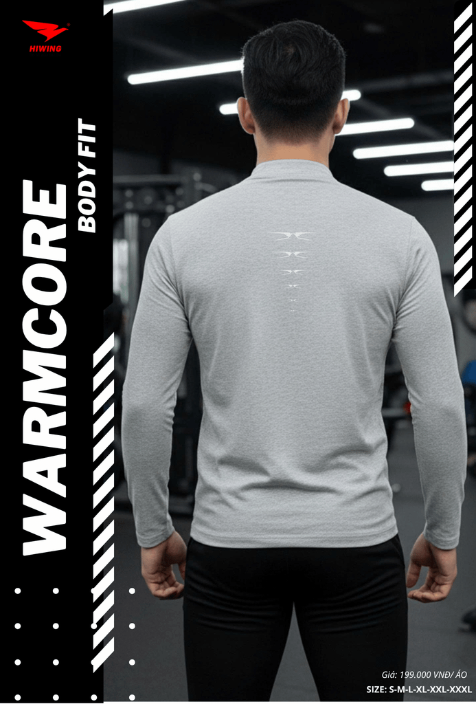 Áo Body Cao Cấp HIWING WARMCORE-1 Giữ Nhiệt, Co Giãn 4 Chiều, Chống Nhăn Màu Đen