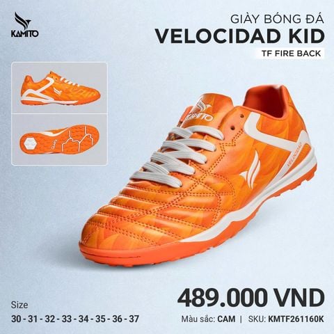 Giày Bóng Đá Kamito Velocidad Play TF (Fire Back) Màu Cam - Chính Hãng, Tối Ưu Trên Sân Cỏ