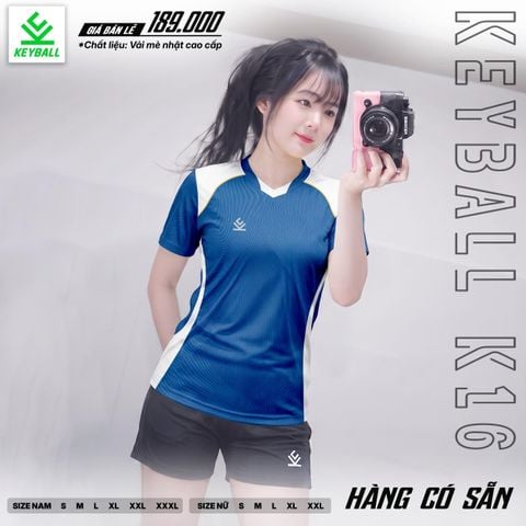 Bộ Quần Áo Bóng Chuyền Keyball K16 Màu Xanh Trắng – Phân Khúc Bình Dân, Đỉnh Cao Tiện Ích