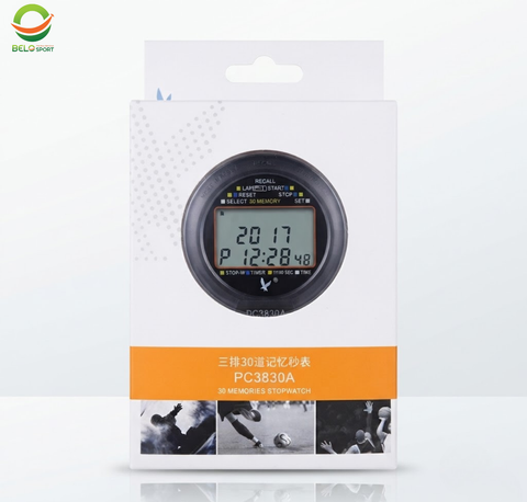Đồng Hồ Bấm Giờ Thể Thao 30 Laps LEAP PC3830A — Thiết Kế Tròn Thể Thao, Bộ Nhớ 30 Vòng Cực Đỉnh