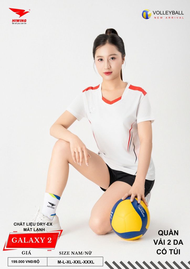 Áo Bóng Chuyền Nam Nữ Hiwing Galaxy 2 Màu Trắng Mới Nhất 2026