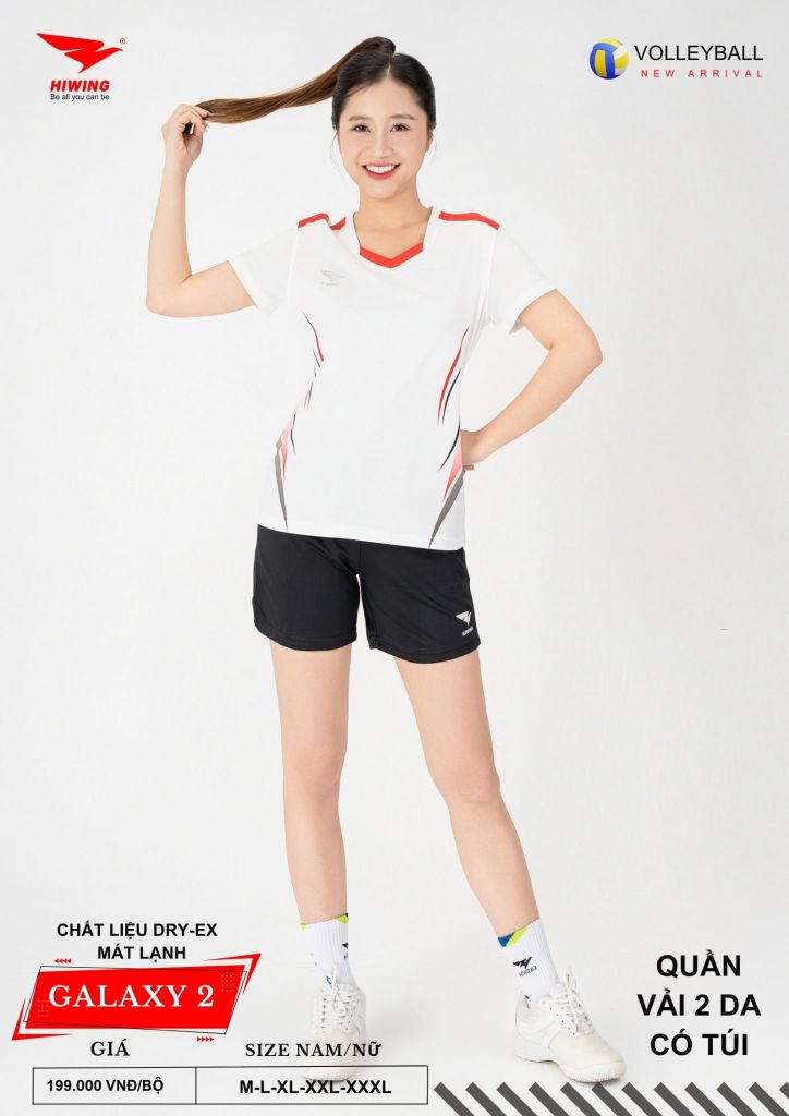 Áo Bóng Chuyền Nam Nữ Hiwing Galaxy 2 Màu Trắng Mới Nhất 2026