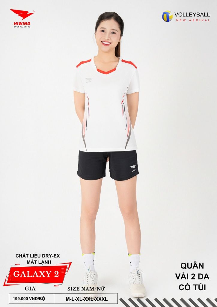 Áo Bóng Chuyền Nam Nữ Hiwing Galaxy 2 Màu Trắng Mới Nhất 2026
