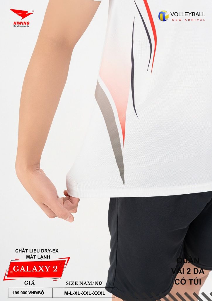 Áo Bóng Chuyền Nam Nữ Hiwing Galaxy 2 Màu Trắng Mới Nhất 2026