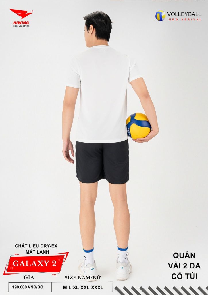 Áo Bóng Chuyền Nam Nữ Hiwing Galaxy 2 Màu Trắng Mới Nhất 2026
