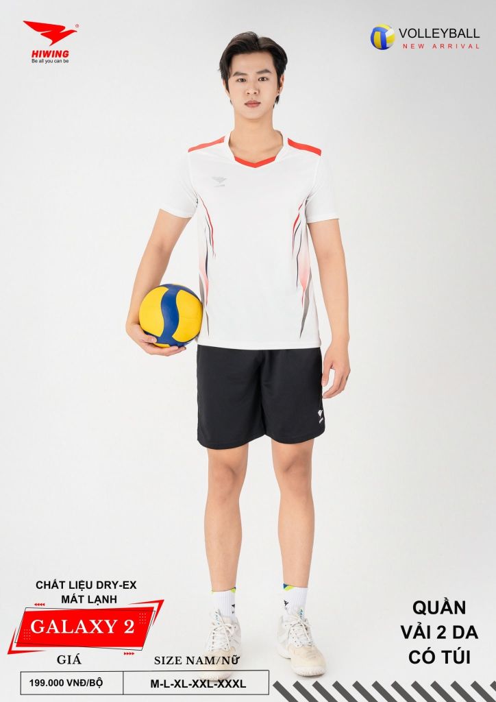 Áo Bóng Chuyền Nam Nữ Hiwing Galaxy 2 Màu Đỏ Mới Nhất 2026