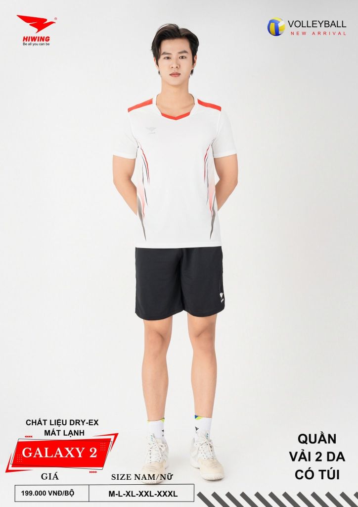 Áo Bóng Chuyền Nam Nữ Hiwing Galaxy 2 Màu Trắng Mới Nhất 2026