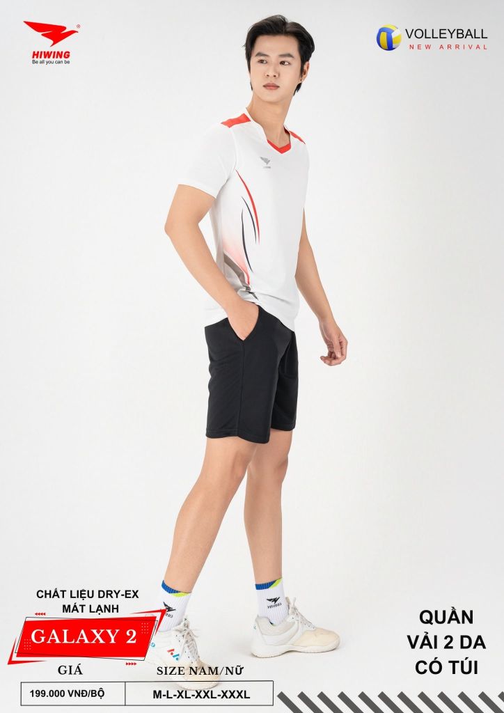 Áo Bóng Chuyền Nam Nữ Hiwing Galaxy 2 Màu Trắng Mới Nhất 2026