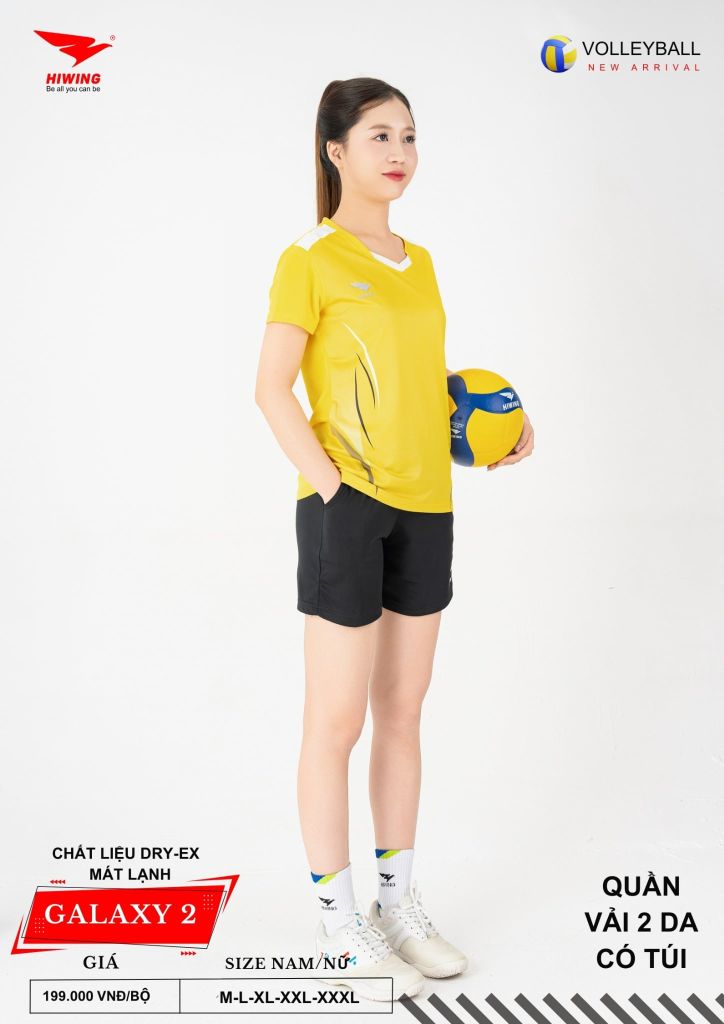Áo Bóng Chuyền Nam Nữ Hiwing Galaxy 2 Màu Vàng Mới Nhất 2026