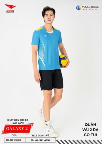 Áo Bóng Chuyền Nam Nữ Hiwing Galaxy 2 Màu Xanh Da Mới Nhất 2026