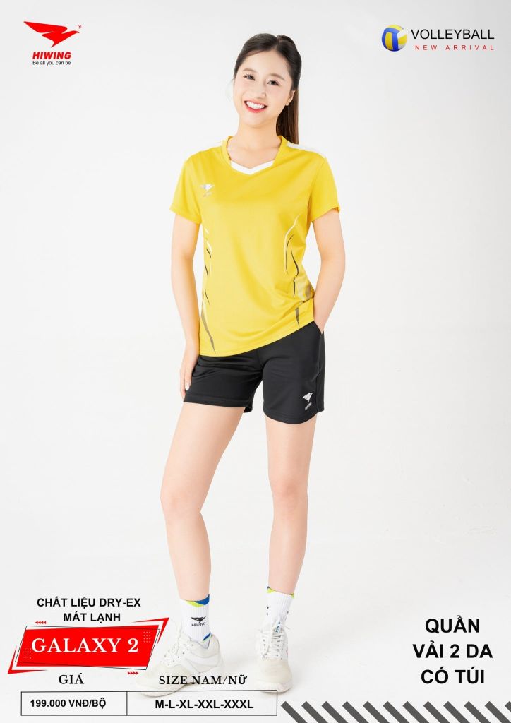 Áo Bóng Chuyền Nam Nữ Hiwing Galaxy 2 Màu Vàng Mới Nhất 2026