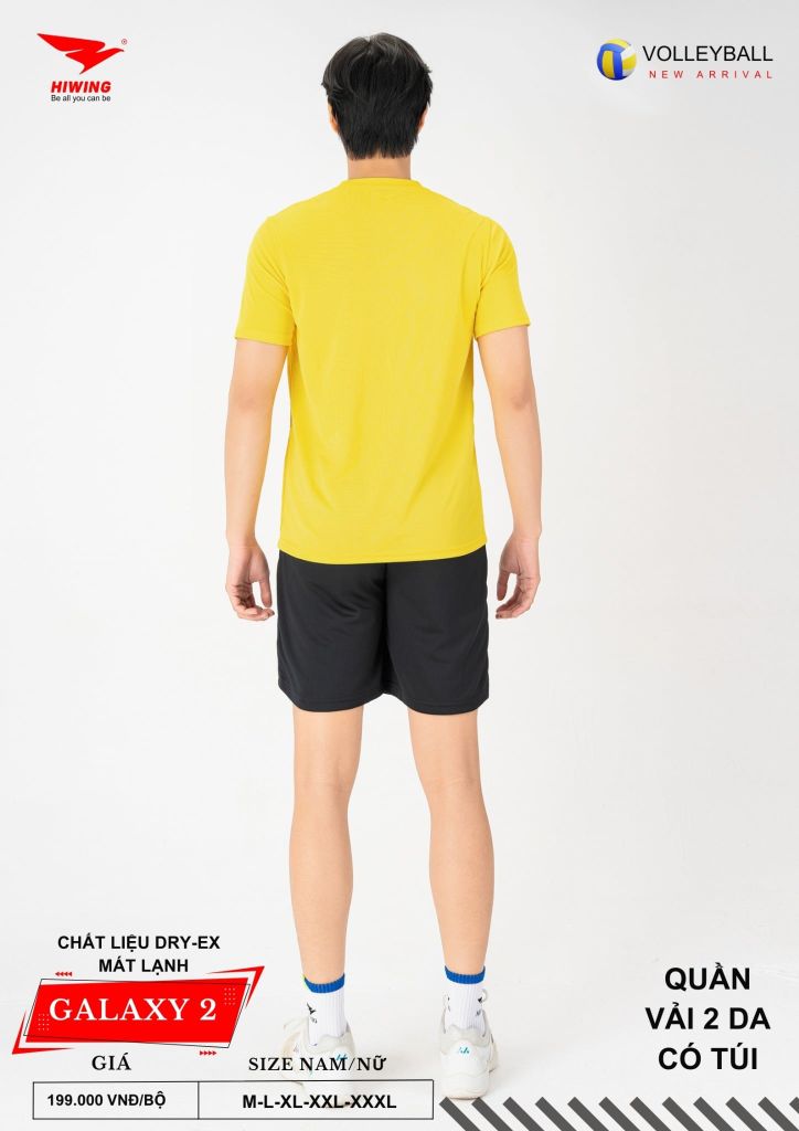Áo Bóng Chuyền Nam Nữ Hiwing Galaxy 2 Màu Vàng Mới Nhất 2026