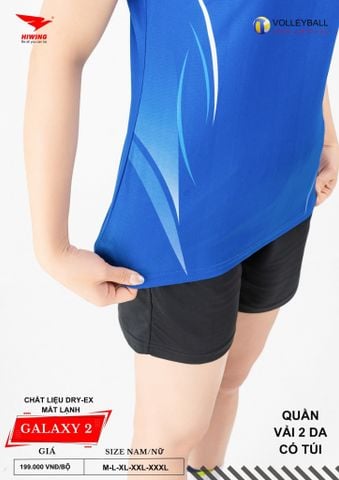 Áo Bóng Chuyền Nam Nữ Hiwing Galaxy 2 Màu Xanh Dương Mới Nhất 2026