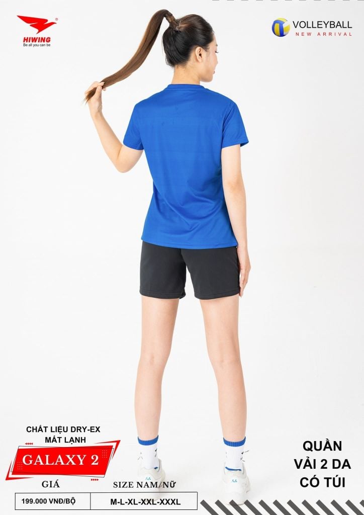 Áo Bóng Chuyền Nam Nữ Hiwing Galaxy 2 Màu Xanh Dương Mới Nhất 2026