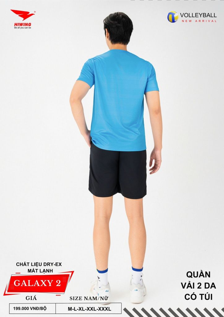 Áo Bóng Chuyền Nam Nữ Hiwing Galaxy 2 Màu Xanh Da Mới Nhất 2026
