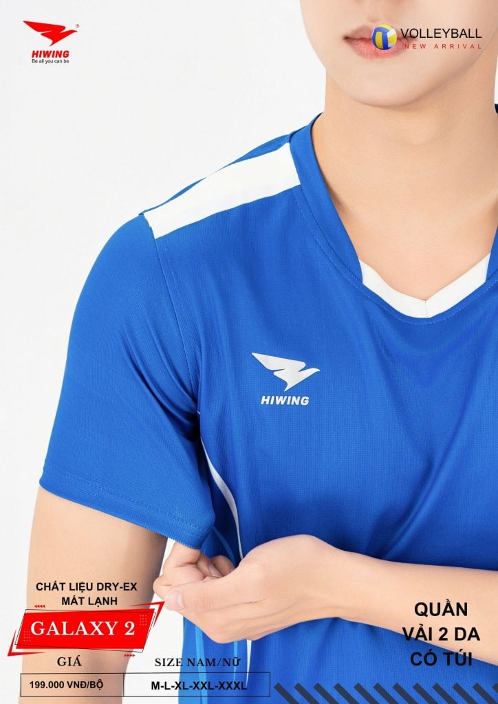 Áo Bóng Chuyền Nam Nữ Hiwing Galaxy 2 Màu Xanh Dương Mới Nhất 2026