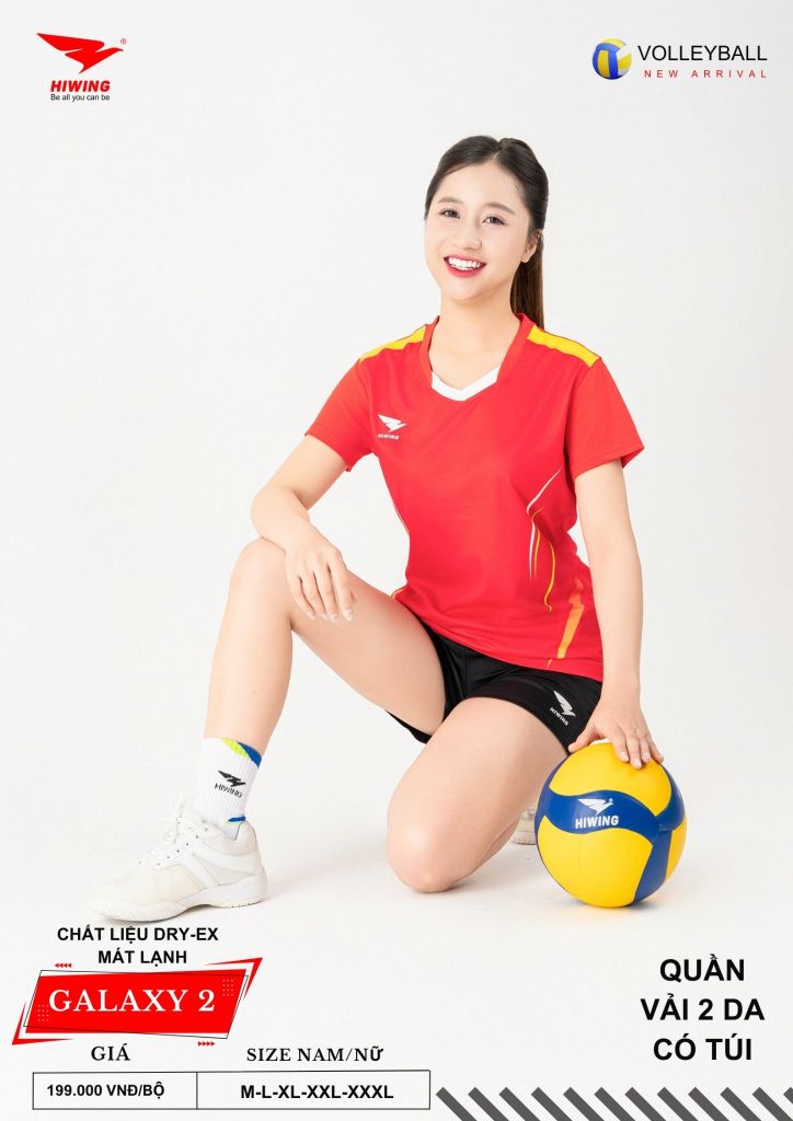 Áo Bóng Chuyền Nam Nữ Hiwing Galaxy 2 Màu Đỏ Mới Nhất 2026