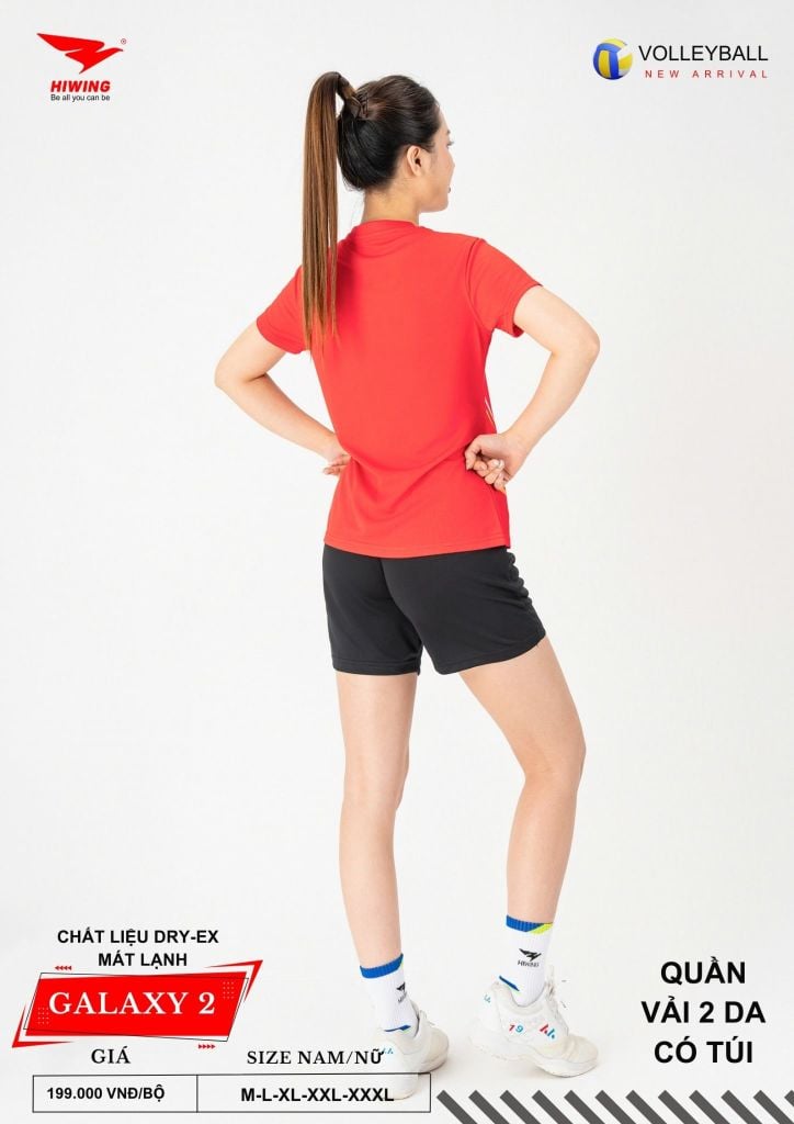 Áo Bóng Chuyền Nam Nữ Hiwing Galaxy 2 Màu Đỏ Mới Nhất 2026