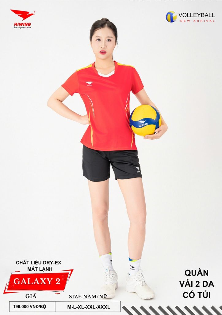 Áo Bóng Chuyền Nam Nữ Hiwing Galaxy 2 Màu Xanh Da Mới Nhất 2026