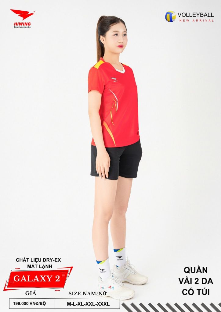 Áo Bóng Chuyền Nam Nữ Hiwing Galaxy 2 Màu Đỏ Mới Nhất 2026